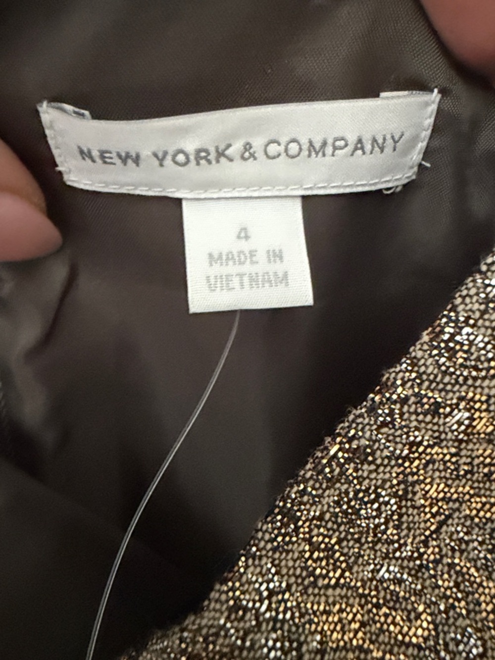 New York & Company Metallic Textured Pencil Skirt in Gold and Silver - Picture 4 of 8